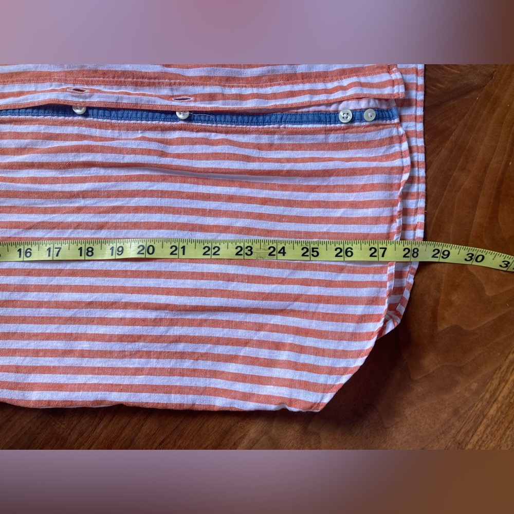 Preppy Orange Striped Cotton Button Down - Picture 8 of 8